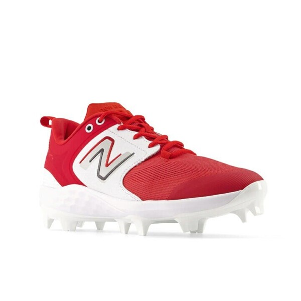 【新品展示品未使用】ニューバランス PL3000R6 メンズ 野球 スパイクシューズ 2E : ホワイト×レッド New Balance JPN25cm