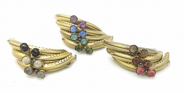 0404 がま口 口金 ハンドメイド 手芸 金属 パーツ ブロンズ ガラス玉 幅約8.5cm 10個セット 資材 手作り 材料 素