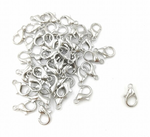 0432 カニカン シルバーカラー 14mm 50個セット パーツ ハンドメイド DIY 送料無料