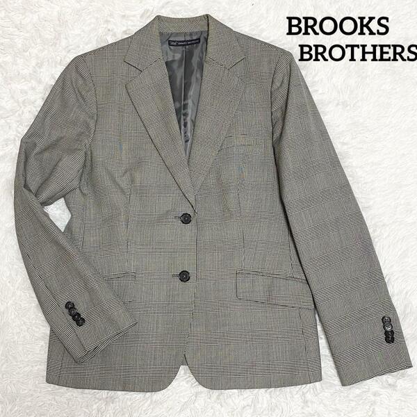 D66 BROOKS BROTHERS ブルックスブラザーズ テーラードジャケット グレー 8表記 L相当 グレンチェック