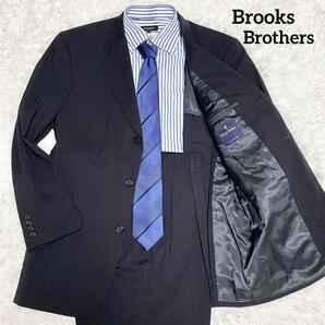 D81 Brooks Brothers ブルックスブラザーズ スーツセット ネイビー 濃紺色 ストライプ柄 39REG/33W表記 L相当