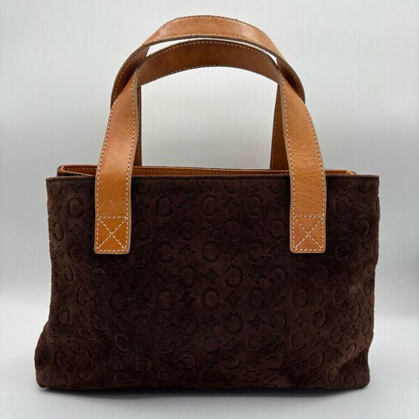 CELINE セリーヌ Cマカダム スエード レザー ハンドバッグ トートバック ブラウン