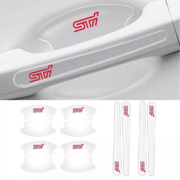 スバル STI ロゴ ドアハンドル ドアノブ インサート キズ 傷防止 ステッカー シール 8枚 インプレッサ WRX レガシー フォレスター XV