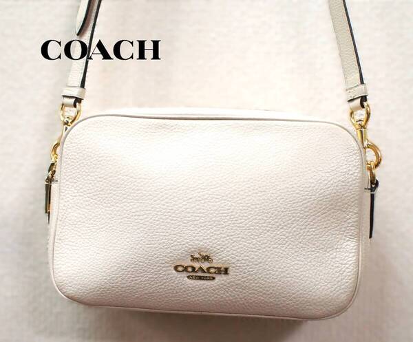 COACH コーチ レザー ショルダーバッグ カメラバッグ アイボリーホワイト F39856【送料無料】