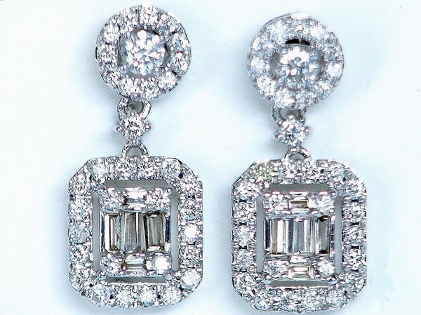 【宝石屋本舗】計0.50ct 天然ダイヤモンド K18/WG スイングピアス