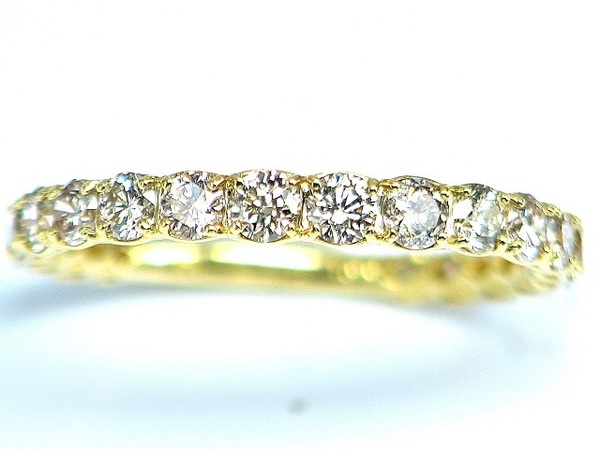 【宝石屋本舗】1.00ct 天然ダイヤモンド K18 エタニティリング