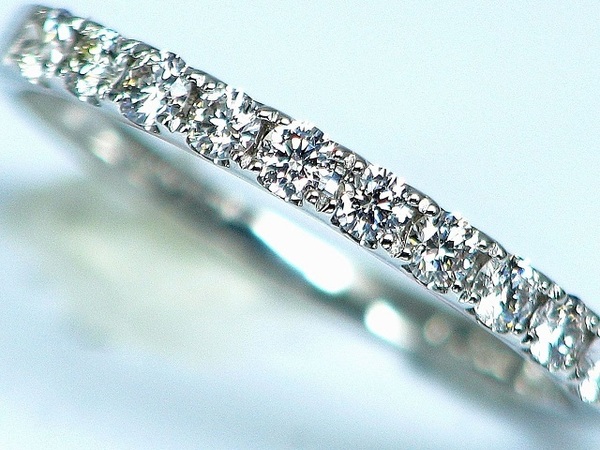 【宝石屋本舗】0.30ct ハート&キューピッド 天然ダイヤモンド PT950 エタニティリング(宝石鑑別カード付)