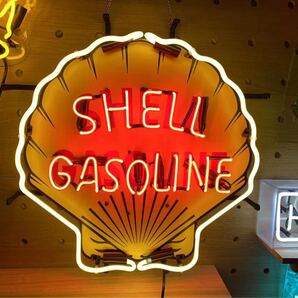 オリジナル SHELL風 ガソリンロゴ ネオン 看板 シェル型 LEDライト ガレージ ネオンサイン インテリア 看板 雑貨 ネオンライト