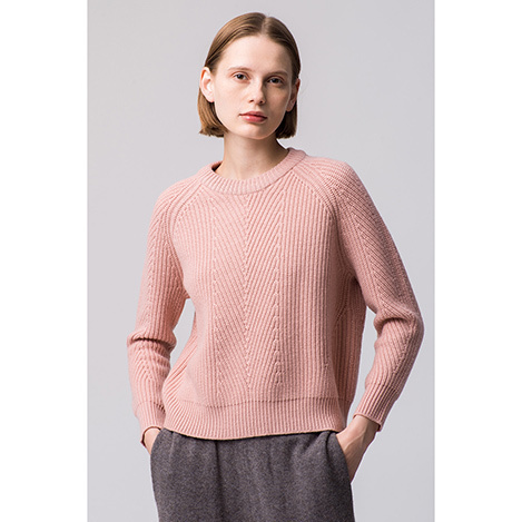 ◆定価27,000円 ロンハーマン取扱い デミリー【DEMYLEE】CHELSEA クルーネック コットンニットプルオーバー M ピンク TEAROSE◆