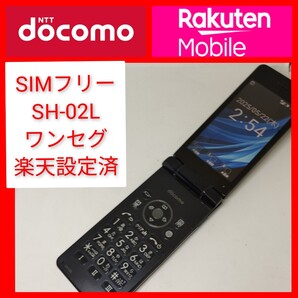 SIMフリー SH-02L 楽天モバイル設定済 4Gガラホ ワンセグ シャープ OS8 ドコモ wi-fi テザリング sharp docomo 折り畳み携帯電話