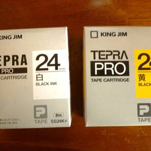 ★送料無料 KING JIM テプラPRO 白24mm・黄24mm
