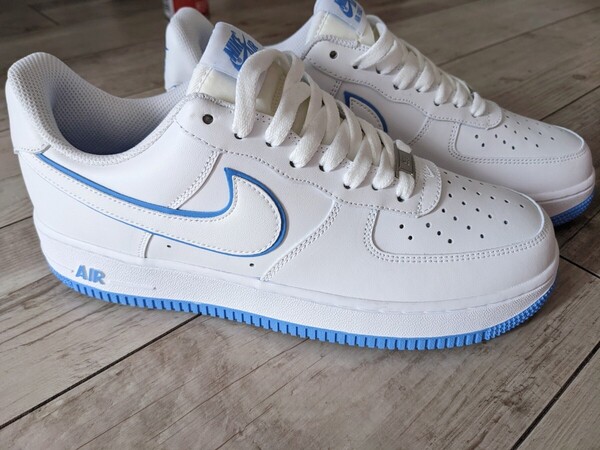 【未使用】27.5cm NIKE AIR FORCE 1 '07 ホワイト×ブルー ナイキ エアフォース ワン 白青 スニーカー LOW ロー