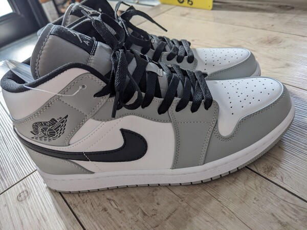 【未使用】27.5cm NIKE AIR JORDAN 1 MID グレー×ブラック ホワイト スモークグレー smoke gray ナイキジョーダン