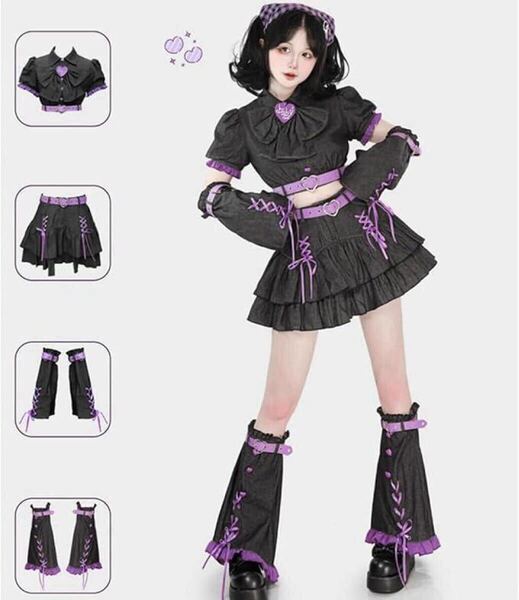 【Mサイズ】セット ロリータ風 ゴスロリ 地雷系 コスプレ 衣装 Y2K