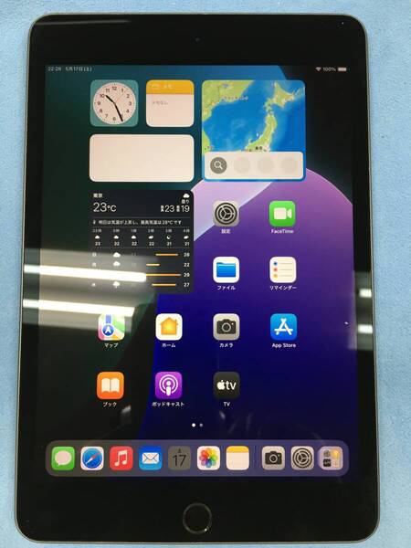 【送料無料】外観美品 電池82% Apple iPad mini 第5世代 Wi-Fi 64GB スペースグレイ 電源ボタン訳あり