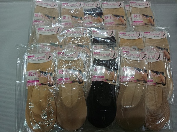 新品 脱げにくい滑り止め付 カバーソックス 10足セット 足首丈 ナイロンストッキング⑦