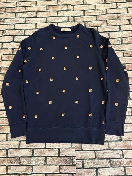 極美品☆MAISON KITSUNE メゾンキツネ☆エンブロイダリークルーネックスウェットカットソー