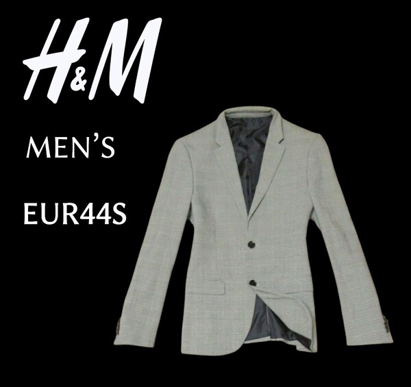 送料込み メンズEUR44◇H&M◇グレンチェック柄テーラードジャケット