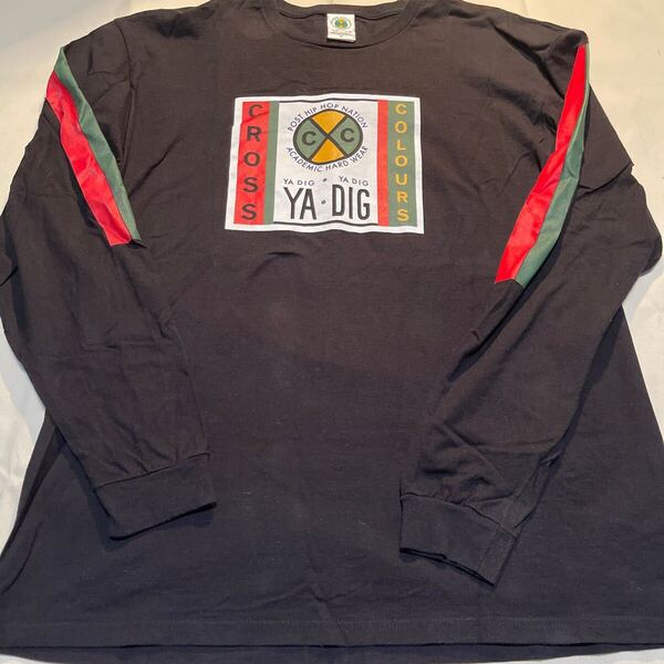 ▲期間限定値下げ▲【即決価格 中古 使用感あり】CROSS COLOURS クロスカラーズ 復刻 ロンT サイズXL HIPHOP 90s オーバーサイズ