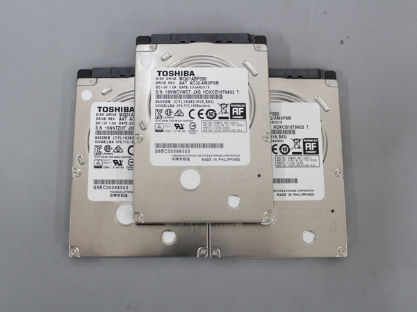 ●即決 ★TOSHIBA★MQ01ABF050■SATA 2.5インチ 5400rpm 7mm 500GB×3個セット 動作確認済み