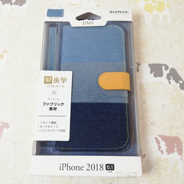 B級品 iPhoneXR用手帳型ケース 3色デニム マグネットベルト ストラップ 36550316