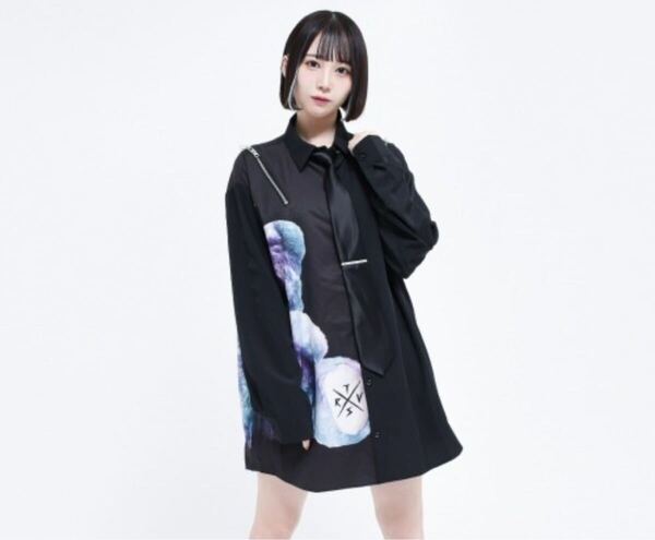 トラバス トーキョー TRAVAS TOKYO ネクタイ付きくまプリントシャツ 長袖ブラウス ブラック 制服 長袖シャツ 黒