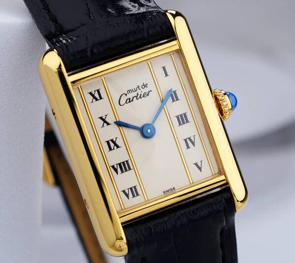 美品 カルティエ マスト タンク ゴールドライン ローマン SM Cartier