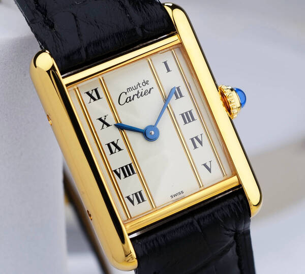 美品 カルティエ マスト タンク ゴールドライン ローマン SM Cartier