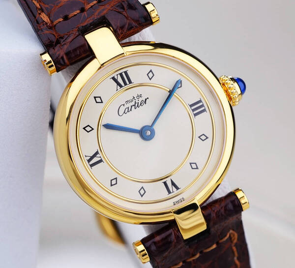 美品 カルティエ マスト ヴァンドーム ゴールドリング ローマン SM Cartier