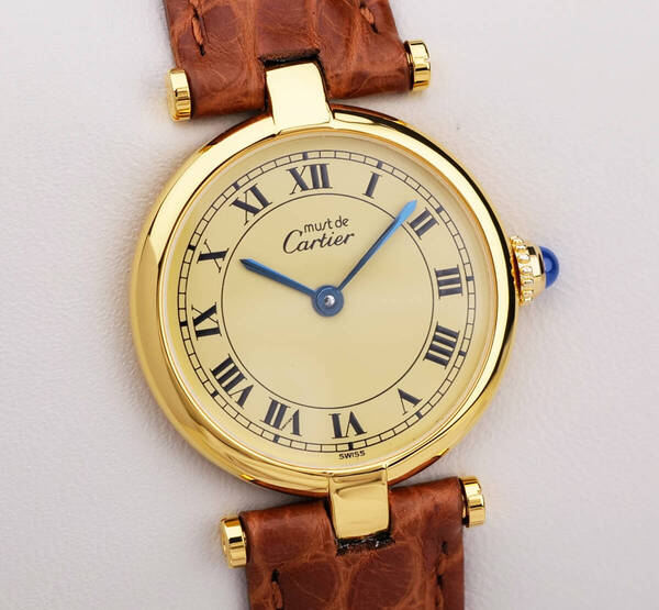 美品 カルティエ マスト ヴァンドーム アイボリー ローマン SM Cartier