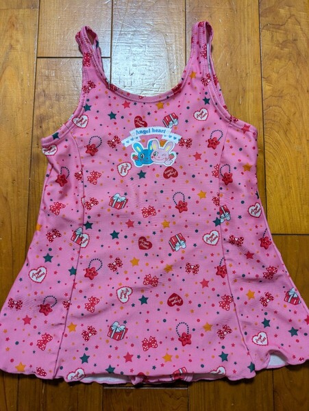 ワンピース水着 ピンク 130 水着 女の子 スイムウェア 女児水着 プール Angel Heart うさぎ スカート
