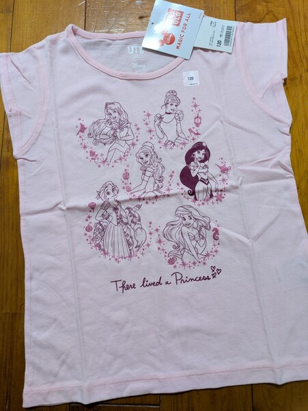 半袖 Tシャツ ピンク 120 子供服 ユニクロ UT ディズニー プリンセス シンデレラ ラプンツェル キッズ