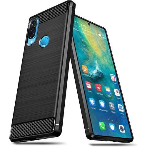 WYEPXOL HUAWEI P30 lite ケース 紋防止 擦り傷防止 人気 携帯カバー 黒 ZW76-29 373