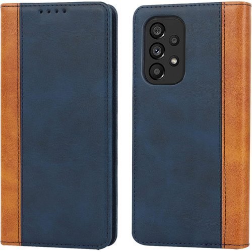 Galaxy A53 5G SC-53C SCG15 ベルトなし マグネット スタンド 4色 ブルー+イエロー 393