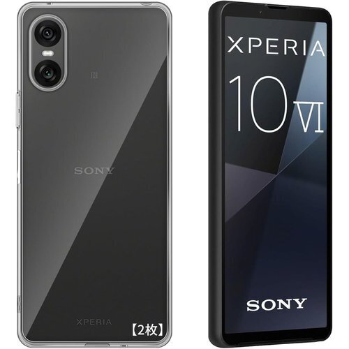 2枚 ケース Sony Xperia 10 Ⅵ 用 軽 o SO-52E 対応 保護ケース クリア + ブラック 1020