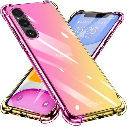 Xperia 1 VI 用 ケース クリア TPU グ 用 カバー ピンク/ゴールド W-CSZH-011-01 1066