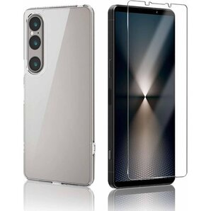 WHskyee Xperia 1 VI ケース + ガ ガラス 撥油性 防指紋 飛散防止 Xperia 1 VI 1144