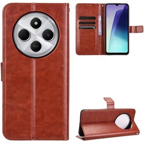 対応 For Xiaomi Redmi 14C ケース iaomi Redmi 14C ケース 手帳型 ブラウン 1183
