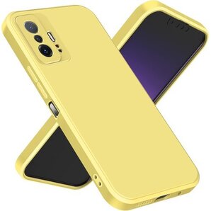 Xiaomi Mi 11T用ケース/ 11T Pro用 トラップホール付き 一体型 保護カバー 黄 GJ-287 1188