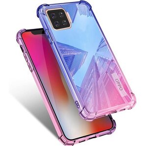 OPPO A73 ケース クリア 耐衝撃 薄型 グラデ 付き スリム ブルー/ピンク MJJ-1044-30-4 115