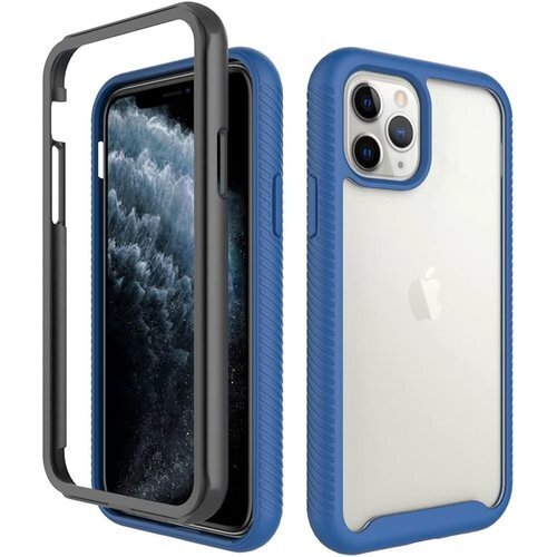 iPhone 11 Proケース Apple iPho 保護 カバー 前後 両面 ケース ワイヤレス充電対応 青 125