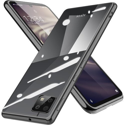 AQUOS sense6s ケース SHG07 スマホ u 透明 ストラップホール付き 軽量 耐衝撃 カバー 黒 164