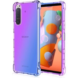 Xperia 5 II ケース クリア 耐衝撃 ケース 久 人気 紫/ブルー RP95-JB-XP5-II-ZL 175