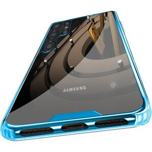 Galaxy S22 Ultra 5G ケースクリア 防止 滑り防止 携帯カバー 青0104-As22u-04 242
