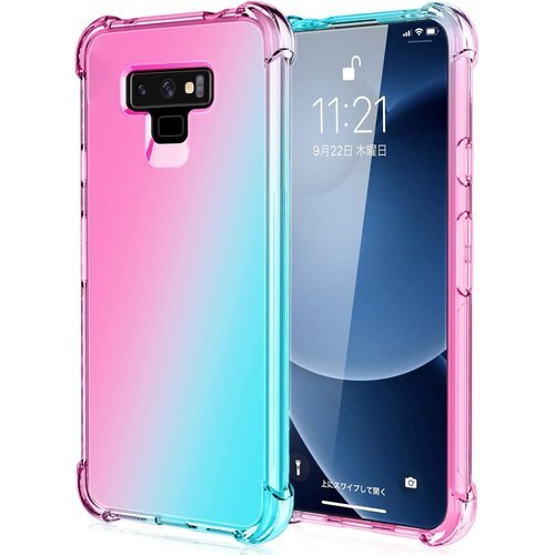 Galaxy Note 9 ケース クリア 耐衝撃 透 ピンク/グリーン RP96-JB-SAM-NT9-FL 268