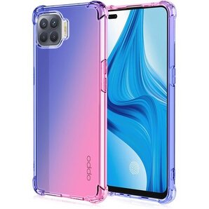 OPPO A73 ケース クリア 耐衝撃 ケース 透明 耐久 人気 ブルー/ピンク R93-JB-A73-LF 334