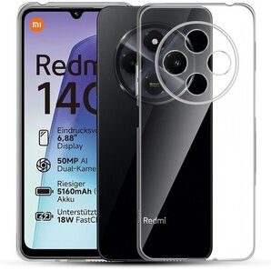 対応 Xiaomi Redmi 14C 用 ケース/X 撃 ワイヤレス充電対応 Redmi 14C 透明 カバー 635