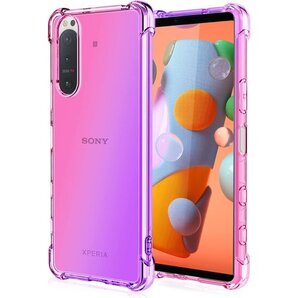 Xperia 5 II ケース クリア 耐衝撃 ケース 久 人気 ピンク/紫 RP95-JB-XP5-II-FZ 109