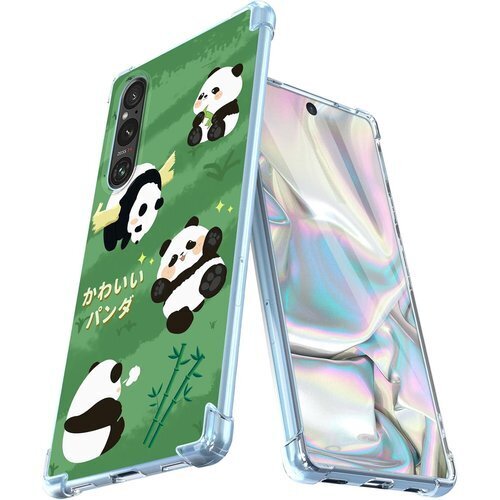 Xperia 10 V ケース おしゃれ 可愛い 薄型 取得 レンズ保護 耐衝撃 クリア 柔軟 2 可愛のパンダ 158
