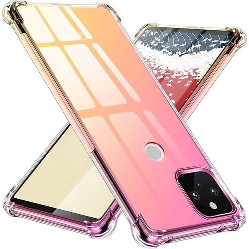 TMUJWS Google Pixel 5a 5G ケ ホール付き 人気 携帯カバー ピンク+金 MZ75-57 227